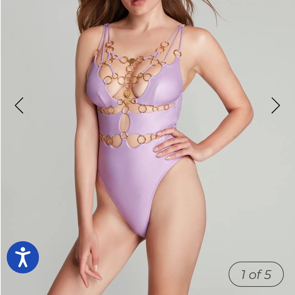 New With tags- Agent Provocateur Davine Swimsuit – Lilac Foil